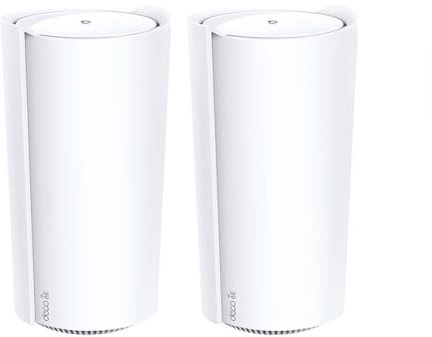 TP-Link Deco XE200(2-pack) Mesh Router AXE11000Mbps Wi-Fi 6E Tri-Band, Sistema Wi-Fi 6E Mesh per Tutta la Casa, Porta 10 Gbps, 802.11ax 6 GHz, Compatibile con Alexa, 2 Pezzi con Copertura fino a 600 ㎡