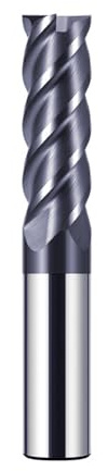 CREEYA 1 Piezas Fresa de metal duro 14mm, 4 dientes/4 Flautas CNC Fresas, HRC 55, Negro AlTiN revestimiento, Fresas Carburo de recta 14mm Para Acero Metal Madera Plásticos (14mm)