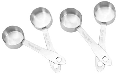 Coffee Measuring Spoon, 4Pcs 30ml Stainless Steel Coffee Tablespoon Scoop Measuring Cup Long Handle Tablespoon with Scales for Tea Sugar Spice