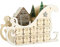 LIHAO Holz Weihnachtsschlitten Adventskalender zum Befüllen 24 Weihnachtskalender mit LED Lichter Weihnachtsdeko Schlittenwagen Adventszeit Geschenk für Weihnachten Deko