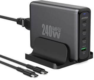 AVUMDA 240W USB C Ladegerät GaN 140W PD3.1 100W PD3.0 4-Port USB C Netzteil Type C mit 240W-Kabel für MacBook Pro 16 Air iPad Pro Air iPhone15 14 Pro Samsung Galaxy S23 Ultra Plus Dell XPS Steam Deck