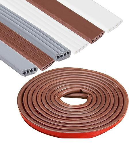 6M Türdichtung Dichtungsband Selbstklebend, Türdichtung Gummidichtung tür fenster, Wetterabisolierung, Fensterdichtung (Braun, 9mm*4mm)