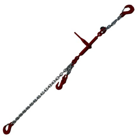 Zurrkette verzinkt / 8mm 2,0 m, 1-teilige Zurrkette Güteklasse 8 Spannkette mit Ratschenspanner
