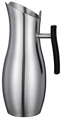 Wasserkrug Krug Karaffe Teekanne, Milchtopf Edelstahl 18/10, Zum Servieren Von Wasser, Saft, Eistee Und Anderen Kalten Getränken (Silber,2L)