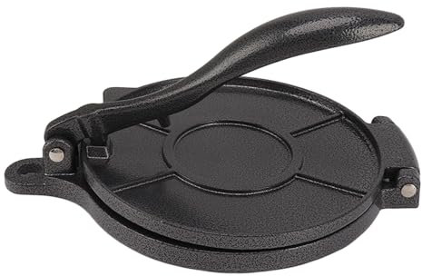 Electric Tortilla Maker - Aluminum Alloy Manual Quesadilla & Rotis Press (20cm Black)