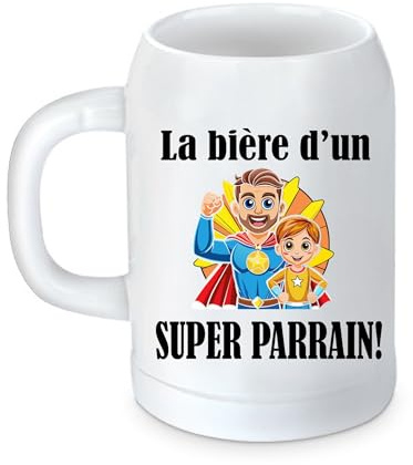 Chope de bière personnalisé/Cadeau apéro personnalisé/Cadeau parrain t personnalisé/Fete des parrain