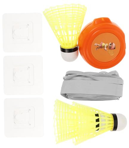 GOOHOCHY 1satz Badminton Trainer Set Verstellbarer Rebound Trainer Für Einzelspieler Indoor Outdoor Übungsgerät Für Erwachsene Elastisch Rotierend Badminton Trainingshilfe Für