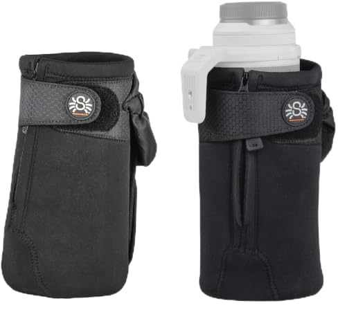 SPIDER HOLSTER - SpiderPro Camera Lens Pouch v2 for Any Belt Featuring One-Handed Access Velcro Strap, Built-in Rain Hood, and Velcro Lens-Cap Tether – Designed to Fit 70-200mm f/2.8 Lenses