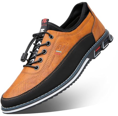 Baskets d'extérieur en cuir pour homme - Chaussures Oxford à lacets - Mocassins antidérapants - Chaussures de mariage et d'affaires pour homme