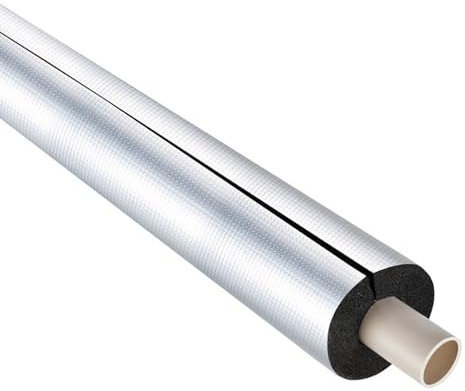 Rohrisolierung, Dämmung Rohre Aluminiumfolie Siegel selbstkleben Schaumstoffschlauch, ID 22/27/34/43/48/60/76/89/110mm, für rohrisolierung im erdreich, Frostschutz Feuer(43MMX30MMX95CM)