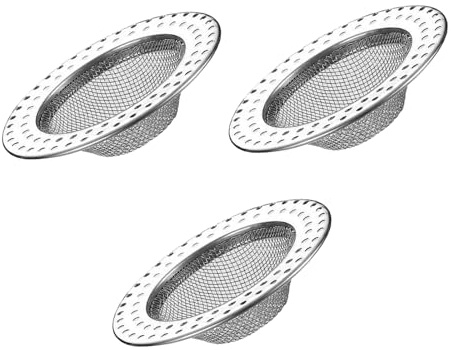 3 Stück Abflusssieb,Sink Strainer,Badewanne,Haarfänger Dusche,Haarsieb Waschbecken,Edelstahl,Abflussgitter,Duschsieb,für Küche,Badewannen,Bad Drain,Badezimmerwaschbecken,Küchenspülbecken,Removal Hair