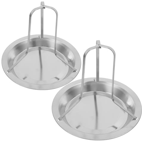 FUNOMOCYA Asadores de Pollo Acero Inoxidable 2 Piezas para Parrilla al Aire Soporte Vertical Multifuncional para Pollo Entero Cocción Uniforme Bandeja para Barbacoa Patio Jardín