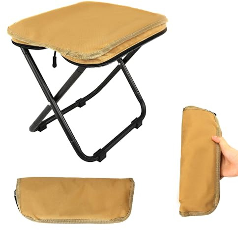 YGKYMVW Camping Hocker, Tragbarer Klapphocker Faltbar Campinghocker Mini Klapphocker Leicht Sitz Falthocker mit Aufbewahrungsbeutel, Mini Camping Hocker Gartenhocker für Reisen Wandern Angeln Strand