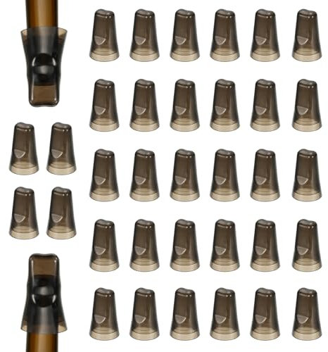 sourcing map 36pcs Pour Spout Covers, Universal Bottle Liquor Pourer Covers Bottle Translucent Dispenser Dust Cover for Home Kitchen Tools Supplies, Black
