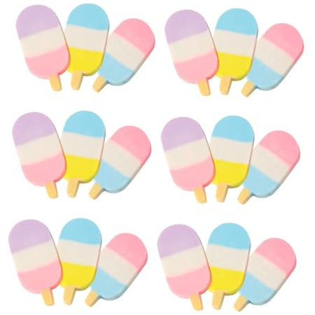 Artibetter 24pcs Ice Cream Eraser School Mini Party Cute Stationery Cute Rubbers Erasers Soft Stationery Cones Pink Ice Cream Pencil Drawing Accessory Synthetic Rubber