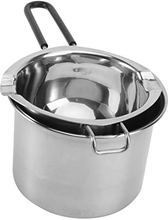Warmhm 2pezzi Ciotola Doppia Caldaia in Acciaio Inossidabile Per Sciogliere Burro Cioccolato e Formaggio Con Manico in Silicone Ergonomico Utensile Per Scioglimento e Riscaldamento Indire