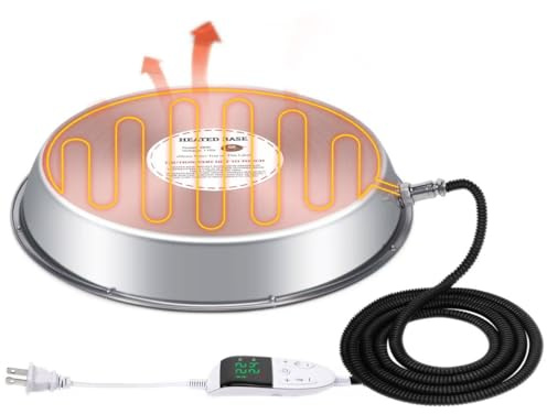 Heizplatte für Geflügeltränke 55W, Edelstahl, Einstellbar 0-90°C, 34cm