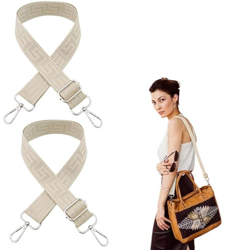 Verstellbarer Schultergurt für Taschen 2 Stück 3.8cm Breiter Taschengurte zum Wechseln 75-130 cm Schultergurt Schulterriemen mit Silber Karabiner für Handtaschen Damen DIY Zubehör Schultertaschen Umhä