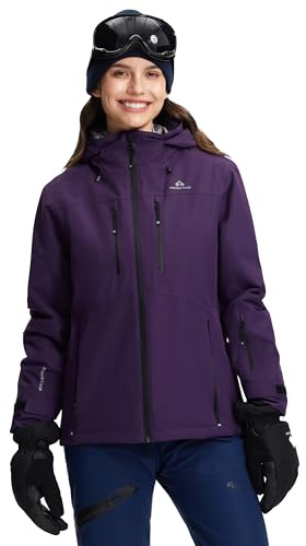 Pioneer Camp Chaqueta de esquí para mujer, impermeable, cortavientos, cálida, para invierno, para esquí, snowboard, senderismo, Shadow Purple, M