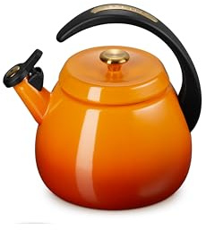 Le Creuset Enamel on Steel Cloche Kettle, 2.2 qt., Persimmon with Gold Accents