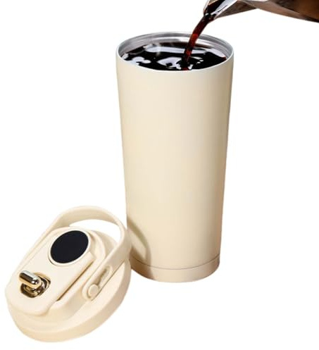 PhnkjGh Bouteille Isotherme Café | Mug Sous Vide 500ml Avec Poignée | Tasse Eau Acier Inox Doublage Céramique Gourde Directe pour Travail Salle de Sport Hydratation École Maison Voiture Voyage