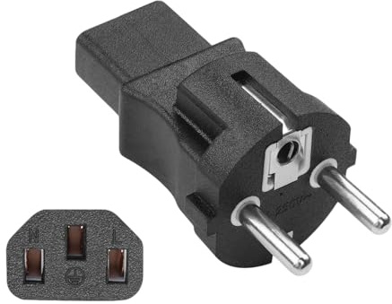 MejaRizon Schuko Stecker Stromadapter, Europäischer CEE 7/7 Stecker für Laptop und Kabelgeräte, C13 C5 Kaltgerätestecker Schutzkontakt für Laptop oder Kabel Geräte PS3 PS4 PRO (CEE7 auf C13)