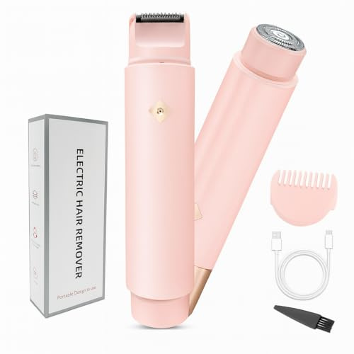 Yootiko Damen Rasierer, IPX6 Wasserdichter Intimrasierer Elektrisch, 2-in-1 Bikini Rasierer für Gesicht und Körper, Hautfreundlicher Damen Rasierer für Reise und Alltag (Rosa)