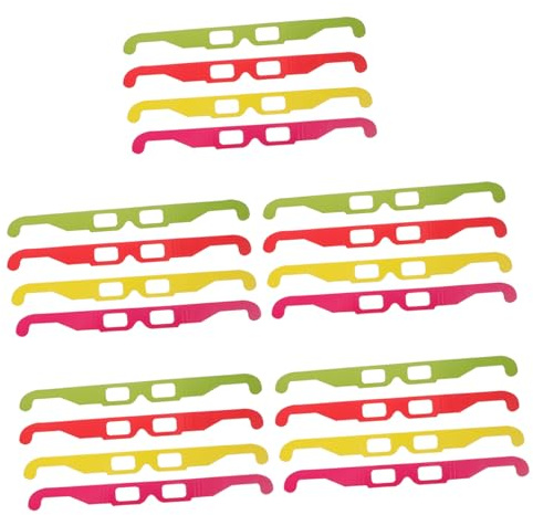 COHEALI 20 Piezas Gafas Anaglifo de Cartón Ligero para Películas y Visuales con Lentes Pet para Adultos Portátiles para Fiesta y Viaje