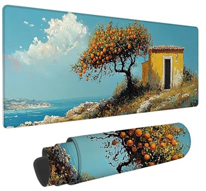 Alfombrilla Ratón XXL Grande Gaming Mouse Pad 1600 x 800 mm, Impermeable Antideslizante Mousepad, Lavable, Alfombrilla Escritorio con Base de Caucho para Gamers, PC y Portátil - (Cabaña paisaje) G-822