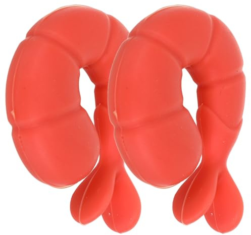 Milisten 2pcs Silicone Pot Lid Support Clips Spillproof Design and Shrimp Shape, Versatile Use Heat Resistant Pan Cover Lifters for Saucepan and Soup Pot Kitchen Accessories