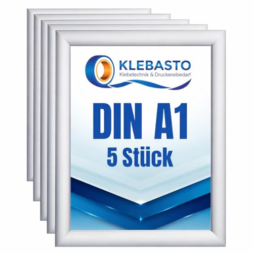 KLEBASTO Klapprahmen | 25mm Aluminium Profil | Plakatrahmen | Geschenkidee für Familien - Fanposter | Bilderrahmen inkl. entspiegelter Schutzscheibe (DIN A1)