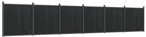 Yisssmeng Clôture de jardin WPC - 1045 x 186 cm - Gris - Avec poteaux en aluminium - Éléments de clôture résistants aux intempéries - Pour jardin, terrasse, balcon et espaces de vie extérieurs