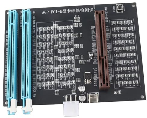 Qomcsrl Tester per Schede Grafiche Desktop con Doppio Scopo, Video e Grafica, con Luce, AGP PCI-E,