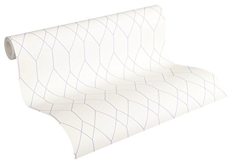 Esprit Papiertapete Eco of Nature Tapete im skandinavischen Design 10,05 m x 0,53 m lila weiß Made in Germany 327923 32792-3