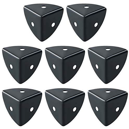 SAYAYO Eckenschutz Metall Kantenschutz Metall Schwarz Protektoren zum Umwickeln von Winkeln Holzkisten, Kofferraumboxen, Flightcases 8 Stück