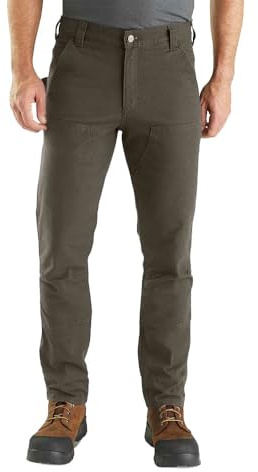 Carhartt Rugged Flex Straight Fit Anka med förstärkt framsida arbetsbyxor, asfalt, 30W / 30L