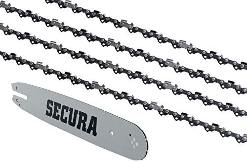 SECURA 4 Sägeketten + Schwert kompatibel mit Solo 651SP Motorsäge mit 45cm 0.325 72TG 1,3mm
