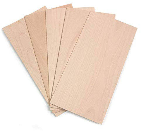 wodewa Bastelfurnier Buche Vollholz 145x600mm 4mm | Sägefurnier 10er Set Echtholz | Bastelholz zum Bemalen Lasern Gravieren | Made in Germany Modellbau Scrapbooking DIY