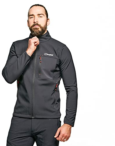 Berghaus Men's Ghlas 2.0 Windproof Softshell Jacket | Extra Warm | Adjustable, Black/Black