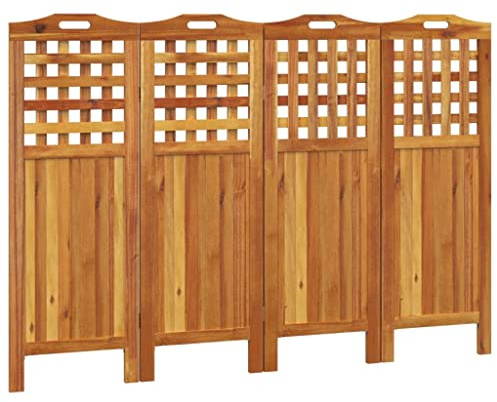 vidaXL 4-TLG. Paravent 162x2x115 cm Massivholz Akazie