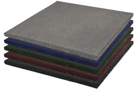 JARDIN202 - Loseta de Caucho Maciza Profesional | 50x50cm | Especial para Gimnasios y Competiciones | Fitness | 15 mm - Pack 8 uds (Negra)