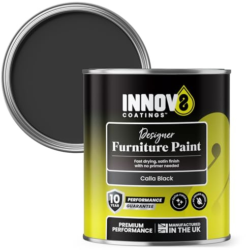 INNOV8 COATINGS DESIGNER FURNITURE PAINT - 750 ml - Satin Finish - Calla Black
