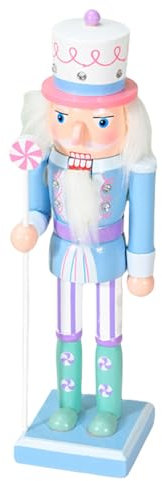 25CM Lake Blue Nutcracker Christmas Decorations,Wooden Christmas Nutcracker Soldier Large Christmas Nutcracker Soldier Traditional Nutcracker Soldier Puppet Nutcracker Toy for Xmas Nutcracker Gift