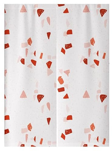 Küchenvorhänge Ziegelrot Graffiti Scheibengardinen Polyester Vorhänge Kurz Waschbar Raumteiler Vorhang Türvorhang Langlebig Küchenvorhang Kurze Gardinen Verdickung Tür Vorhang 80x200cm