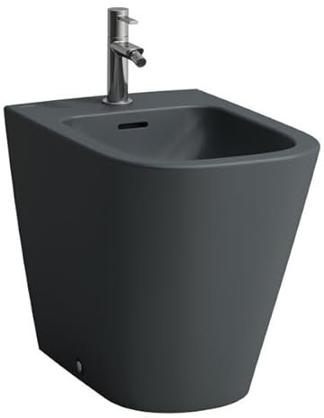 LAUFEN Meda Standbidet, 1 Hahnloch, mit Überlauf, 360x540x430mm, H8321117583021, Farbe: Graphit matt