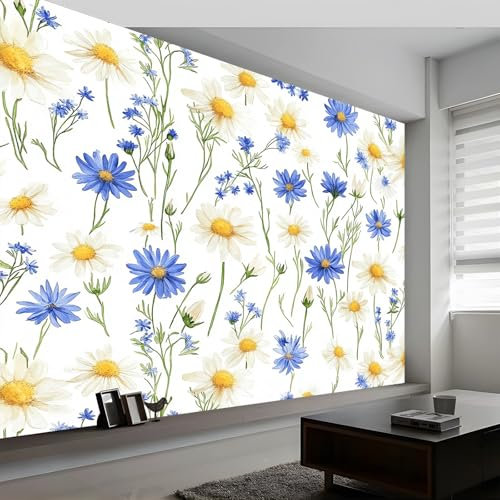 Carta Da Parati Fotografica Effetto 3D Acquerello Semplice Fiori Salotto Camera Corridoio Murali Decorazione Da Muro 200 x 140 cm Grande Carta Da Parati Resistente Ai Raggi Uv Colorato