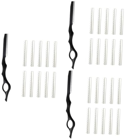 VALICLUD 3 Sets Dünne Messer Haar Hause Haarschnitt Kit Haarschnitt Rasiermesser Haar Schneiden Rasiermesser Schwarz Edelstahl