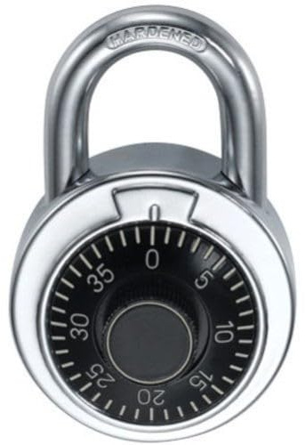 Professional Grade 50mm Combination Lock, 3-Digit Dial Padlock, Hardened Steel, Silver Security Lock