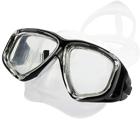 WOWDECOR Tauchmaske für Erwachsene und Kinder mit Kurzsichtigkeit Kurzsichtig, Schnorchelmaske Taucherbrille Dioptrin Dioptrien Korrektur, Schwarz (-2,5)
