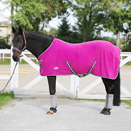 York Polarfleecedecke Abschwitzdecke Fleecedecke Pferdedecke Britta m. Kreuzgurt (145 cm, rosa)